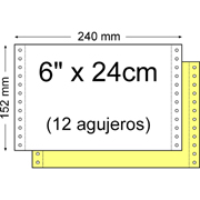 BASIC PAPEL CONTINUO COLOR  6" x 24cm 2T 3.000-PACK 624B2C